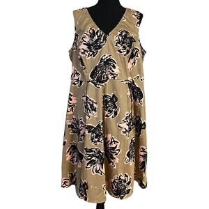 Lane Bryant Plus Size Sleeveless Tan pink black dress 20